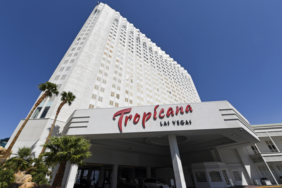 A Tropicana kaszinó Las Vegasban 2021. április 13-án. Fotó: Ethan Miller / Getty Images Hungary)