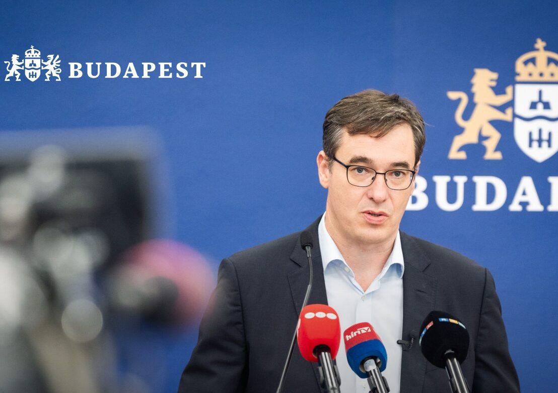 Mayor of Budapest Geregely Karácsony speaks during his press conference in the town hall in Budapest 26 May 2025. (MTI/Lajos Soos)