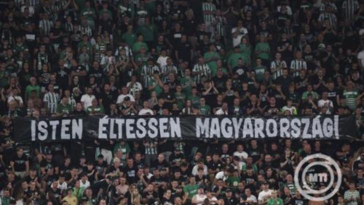 Ferencvárosi szurkolók a labdarúgó Bajnokok Ligája selejtezőjének negyedik fordulójában játszott Ferencvárosi TC - Qarabag mérkőzésen a Groupama Arénában 2025. augusztus 19-én. MTI/Hegedüs Róbert