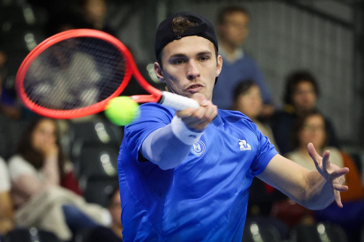 Piros Zsombor a Davis Kupában mindig 110 százalékot a szövetségi kapitány szerint Fotó: AFP/Belga/Belga Mag/Virginie Lefour