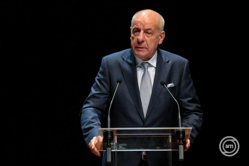 Sulyok Tamás köztársasági elnök beszédet mond az Országos Horvát Napon a pécsi Kodály Központban 2025. november 15-én. MTI/Bruzák Noémi