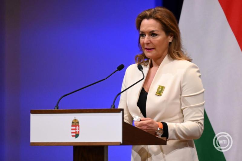 Vitályos Eszter kormányszóvivő a Kormányinfó sajtótájékoztatón a Karmelita kolostorban 2026. február 19-én. MTI/Balogh Zoltán