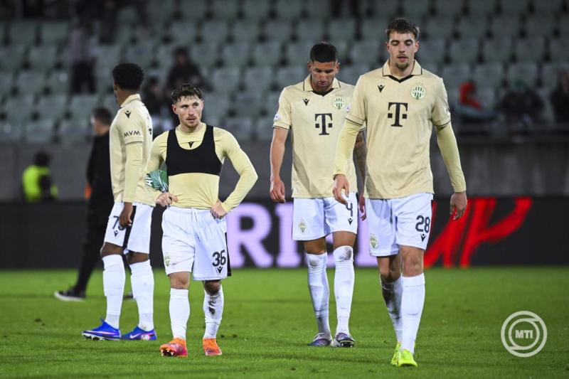 A Ferencváros játékosai a labdarúgó Európa-liga nyolcaddöntőjébe jutásért játszott PFK Ludogorec Razgrad - Ferencvárosi TC mérkőzés végén a razgradi Ludogorec Arénában 2026. február 19-én. A Ludogorec 2-1-re győzött. MTI/Czeglédi Zsolt